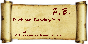 Puchner Bendegúz névjegykártya